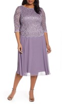 Thumbnail for your product : Alex Evenings Mock Two-Piece Tea Length Dress