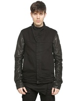 Thumbnail for your product : Rick Owens Drkshdw Leather & Cotton Denim Jacket