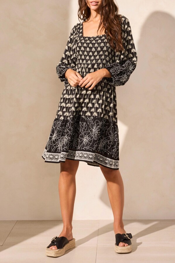 Wear 2 Ways Embroidered Dress In Black