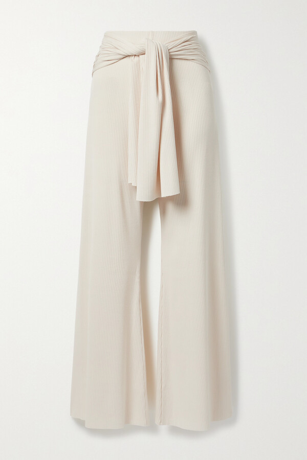 tie front wide leg pants