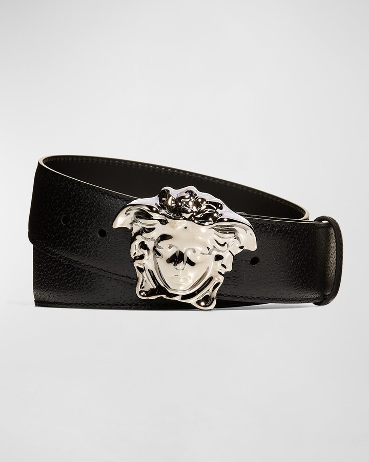 Versace Men's Leather Medusa-Buckle Belt - ShopStyle