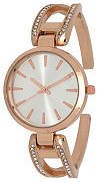 Olivia Pratt Rhinestone Womens Rose Goldtone Strap Watch-H10042rosegold Family