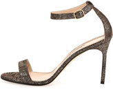 Thumbnail for your product : Manolo Blahnik Chaos Metallic Suede Sandal, Brown