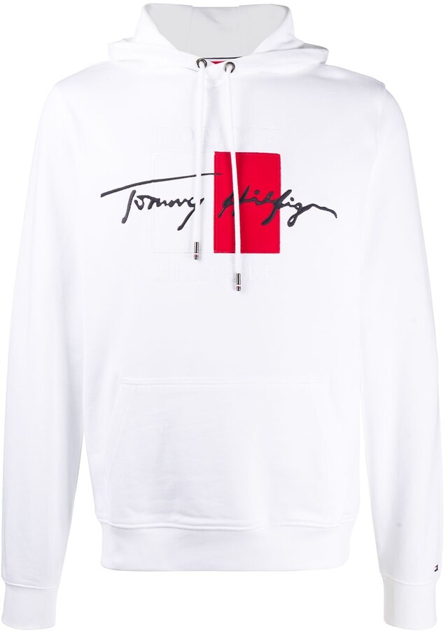 tommy hilfiger white hoodie men