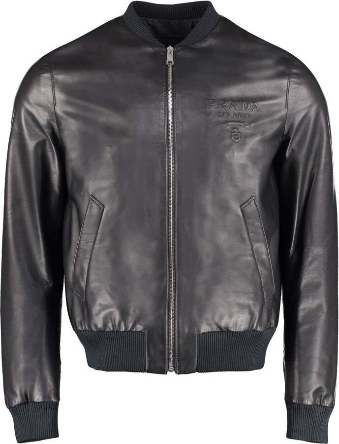 Prada Leather Jacket Mens | Shop the world's largest collection of 