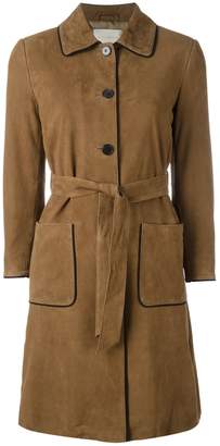 L'Autre Chose trench coat with contrast black piping