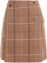 Thumbnail for your product : Acne Studios Herringbone Checked Wool And Cotton-blend Mini Wrap Skirt
