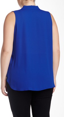 Vince Camuto Pleated V-Neck Blouse (Plus Size)