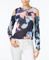 Thumbnail for your product : Bar III Printed Cold-Shoulder Top, Only at Macy's
