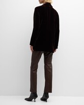 Thumbnail for your product : Eileen Fisher Notched-Lapel Open-Front Velvet Blazer