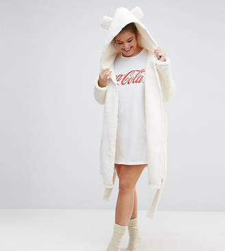 ASOS Curve CURVE Fluffy Cloud Robe with Ears
