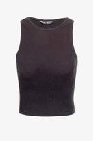 Thumbnail for your product : Select Fashion Fashion Womens Black Crinkle Racer Top - size 14