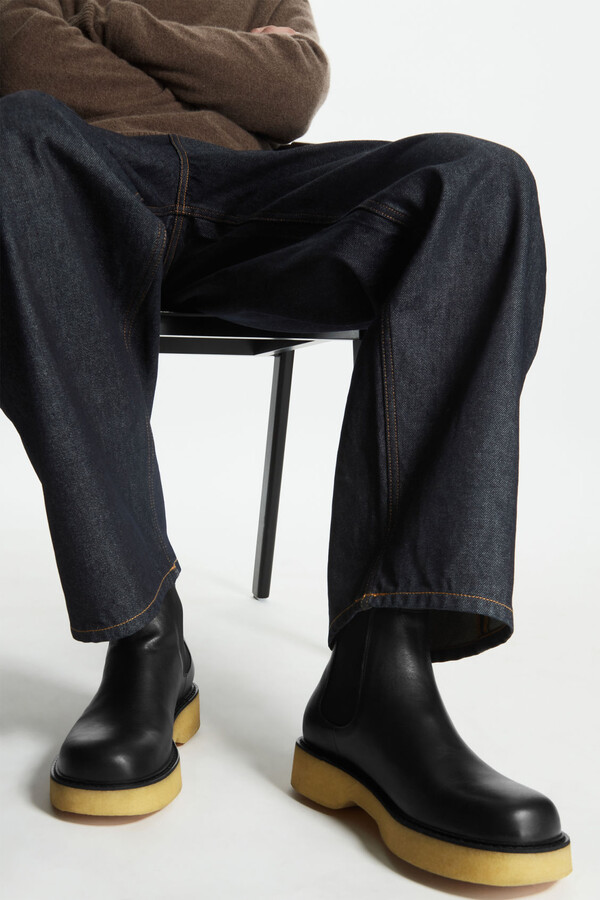 COS Contrast-Sole Leather Chelsea Boots - ShopStyle