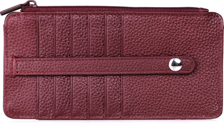 Julia Buxton Women’s Hudson Pik-Me-Up Thin Card Holder Leather, Red