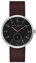 Thumbnail for your product : Ted Baker Josh Subeye Leather Strap Watch, 42mm