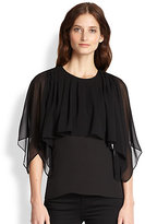 Thumbnail for your product : BCBGMAXAZRIA Jeanne Sheer Cape-Overlay Top