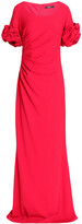 Thumbnail for your product : Badgley Mischka Ruffled Fluted Crepe Gown