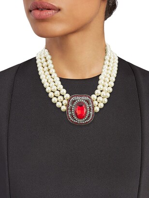 Heidi Daus 2-Piece Crystal & Rhinestone Oval Beaded Necklace & Earring Set