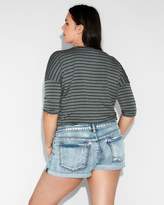 Thumbnail for your product : Express Low Rise Rolled Hem Ripped Stretch Denim Shorts