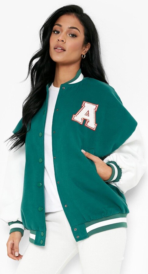 varsity jacket green
