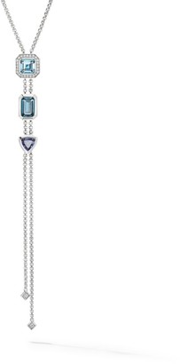 David Yurman Novella Sterling Silver, Diamond & Multi-Stone Lariat Necklace