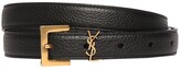 Thumbnail for your product : Saint Laurent 3cm Monogram Grained Leather Belt