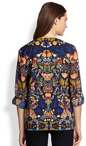 Thumbnail for your product : Alice + Olivia Rolled Sleeve Butterfly Blouse