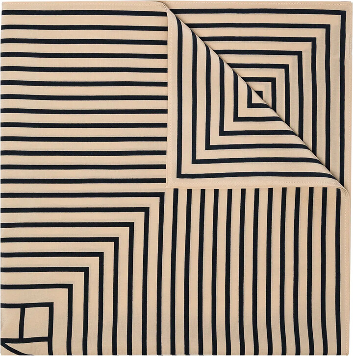 Totême Geometric Monogram Print Silk Scarf