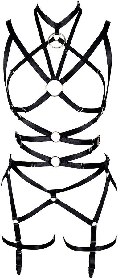 BBOHSS Damen Body Strumpfband Set - Punk Gothic Unterwäsche Verstellbar