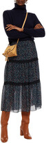 Thumbnail for your product : See by Chloe Gathered floral-print chiffon midi skirt