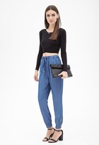Thumbnail for your product : Forever 21 Chambray Drawstring Joggers