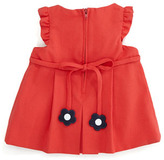 Thumbnail for your product : Florence Eiseman Plain Pincord Flutter-Sleeve Dress, Red, 3-9 Months