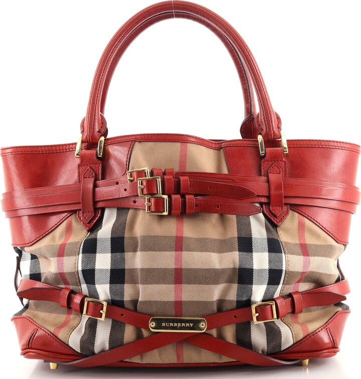 Burberry Bridle Lynher Tote House Check Canvas Medium - ShopStyle