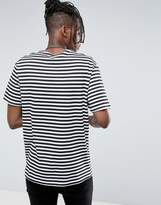 Thumbnail for your product : Reclaimed Vintage Revived Striped T-Shirt With Skull Patch