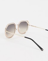 Thumbnail for your product : Jeepers Peepers round sunglasses in gold