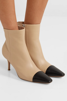Gianvito Rossi 70 Two-tone Leather Ankle Boots - Beige