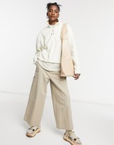 Thumbnail for your product : Weekday Maja fleece sweatshirt in beige