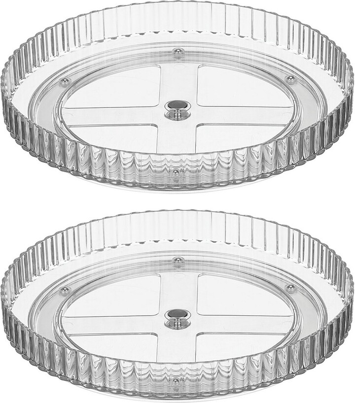 mDesign Fluted Lazy Susan Turntable Spinner, Kitchen Organizing 2