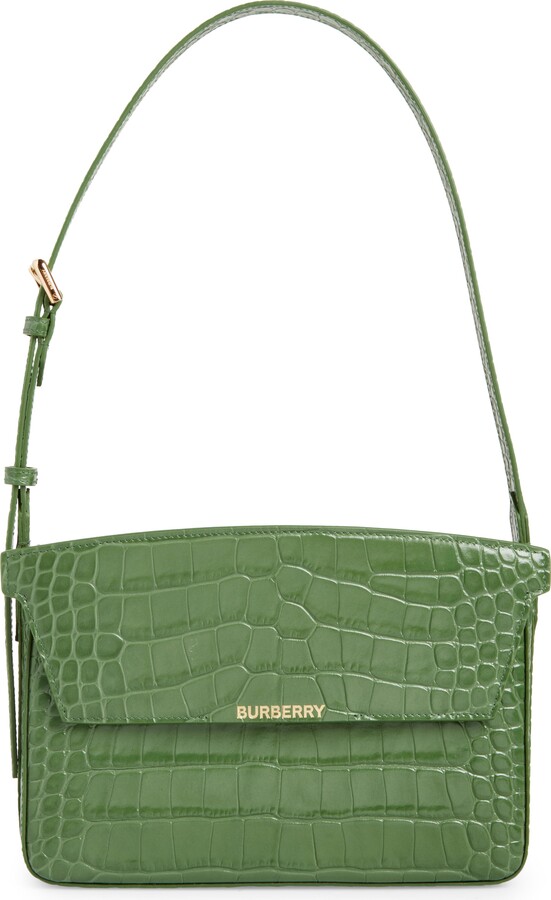 Burberry Catherine Croc Embossed Leather Shoulder Bag ShopStyle