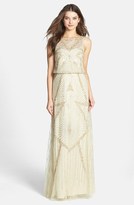 Thumbnail for your product : Aidan Mattox Beaded Mesh Blouson Gown