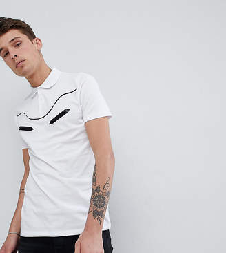 ASOS DESIGN Tall polo shirt with western piping in white