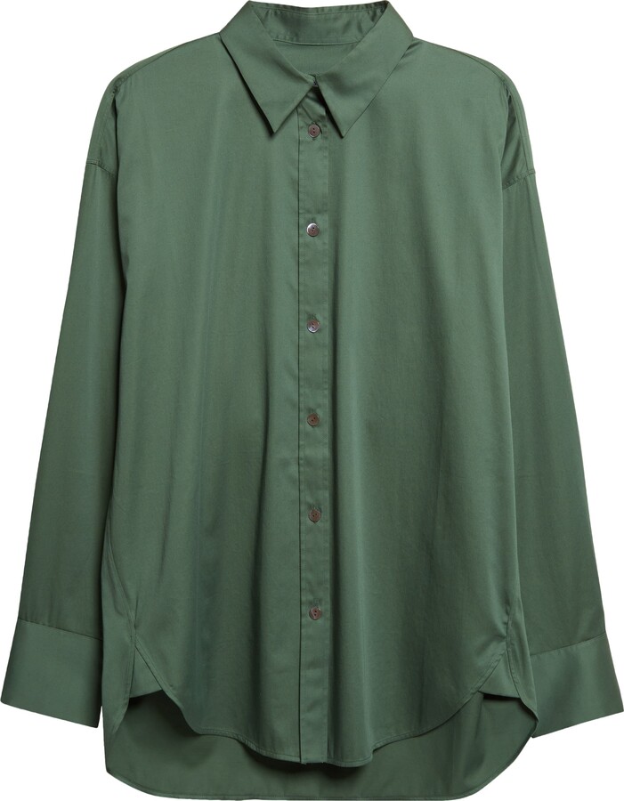 Gia Studios Doona Oversize Stretch Cotton Button-Up Shirt