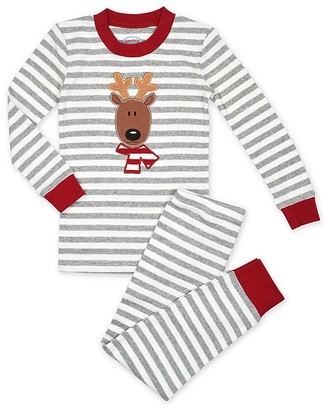 Sara's Prints Unisex Reindeer Striped Pajama Set - Sizes 2-7