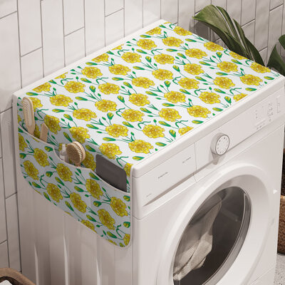 East Urban Home Clove Washing Machine Organizer Pack of 2 47" x 18.5" Yellow Jade Green White
