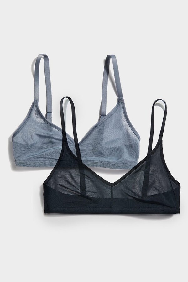 Negative Underwear Sieve NonWire Bra in Black and in Slate (2 Pack