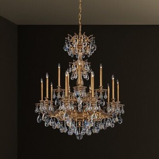 Schonbek Milano 15-Light Candle Style Tiered Chandelier Finish: Heirloom Gold, Crystal Type: Spectra Clear