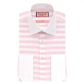 Thumbnail for your product : Thomas Pink Vegas Stripe Slim Fit Double Cuff Shirt