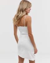 Thumbnail for your product : Club L mini asymmetric cami strap mini dress in white