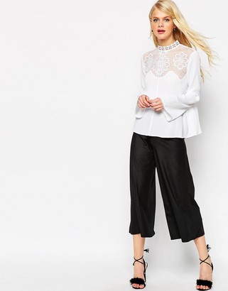 ASOS Ultimate Embroidered High Neck Blouse