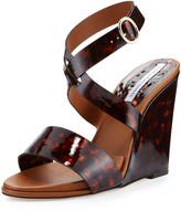 Thumbnail for your product : Diane von Furstenberg Wilma Patent Wedge Sandal, Tortoise
